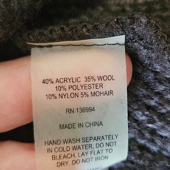 Sioni Sweater Coat Size Medium Cardigan Wool Mohair Brown Boho Cottage Patchwork - Picture 15 of 15